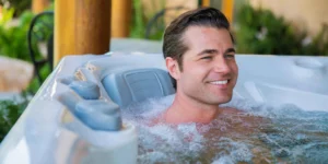 man in hot tub